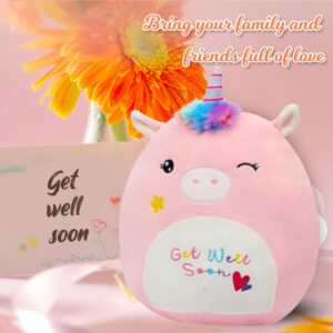 Easfan Get Well Soon Unicorn Plush Pillow Soft Plush Toy Get Well Soon Gifts for Kids Patient Feel Better for Women Throw Pillow Sofa Cushion Home Decoration