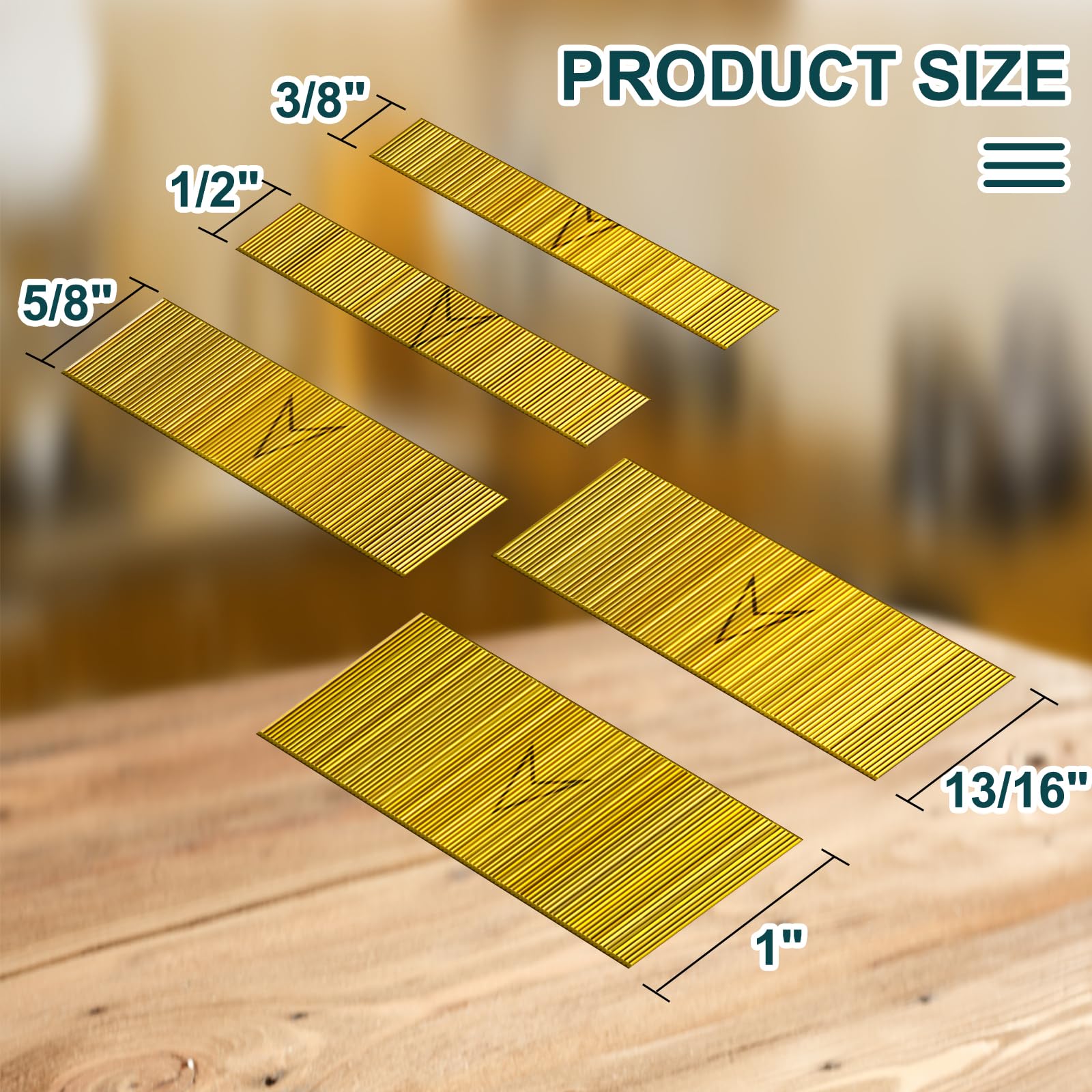 Toicann 23 Gauge Pin Nails (1",13/16",5/8",1/2",3/8") 5000 pcs Headless Pinner Nails for 23 GA Pneumatic or Electric Pinner or Pin Nail Gun, Ideal for Fine Woodworking or Trim Work