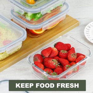 BAYZZ 35 Oz Glass Meal Prep Containers, 5 Packs Glass Food Storage Containers, Airtight Lunch Bento Boxes with Lids - Microwave, Oven, Freezer Safe