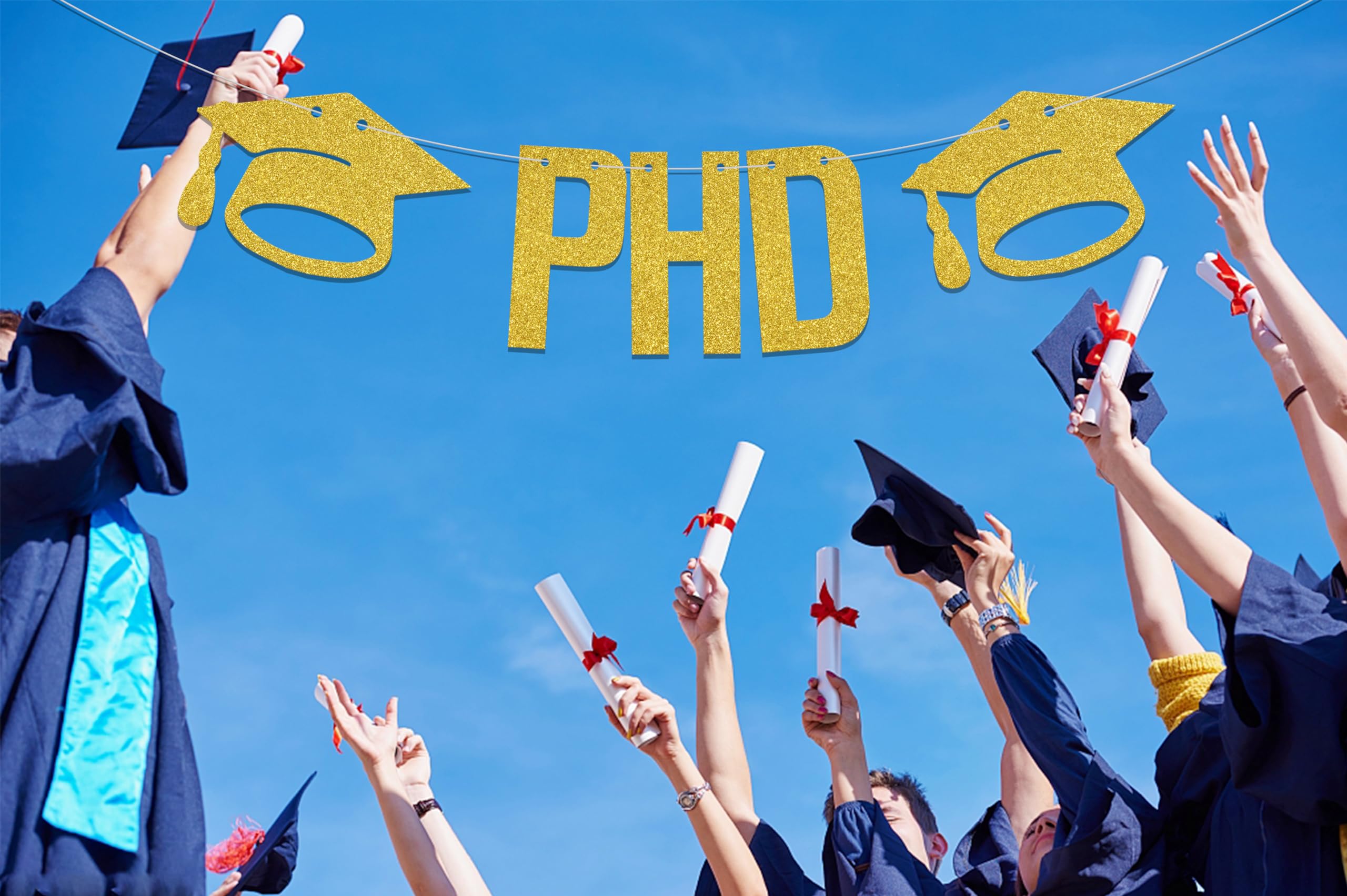 Phd Banner PhD Graduation Decorations Graduation Banner Class of 2024 Doctor Degree Party Decor Congrats PhD College Graduation Party Supplies