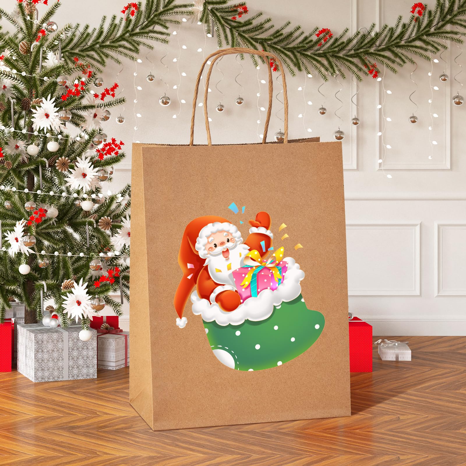 YEEHAW Brown Paper Bags with Handles Bulk 8"x4.5"x10.8" 100Pcs Gift Bags Medium Size, Brown Gift Bags with Handles, Gift Bags Bulk, Retail Bags, Party Bags, Shopping Bags, Merchandise Bags