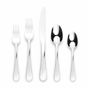 ornative - noa flatware set with service for 8, silverware set includes knives, forks & spoons for home, kitchen & restaurant, 18/0 stainless steel & dishwasher safe - 45 pieces, mirror