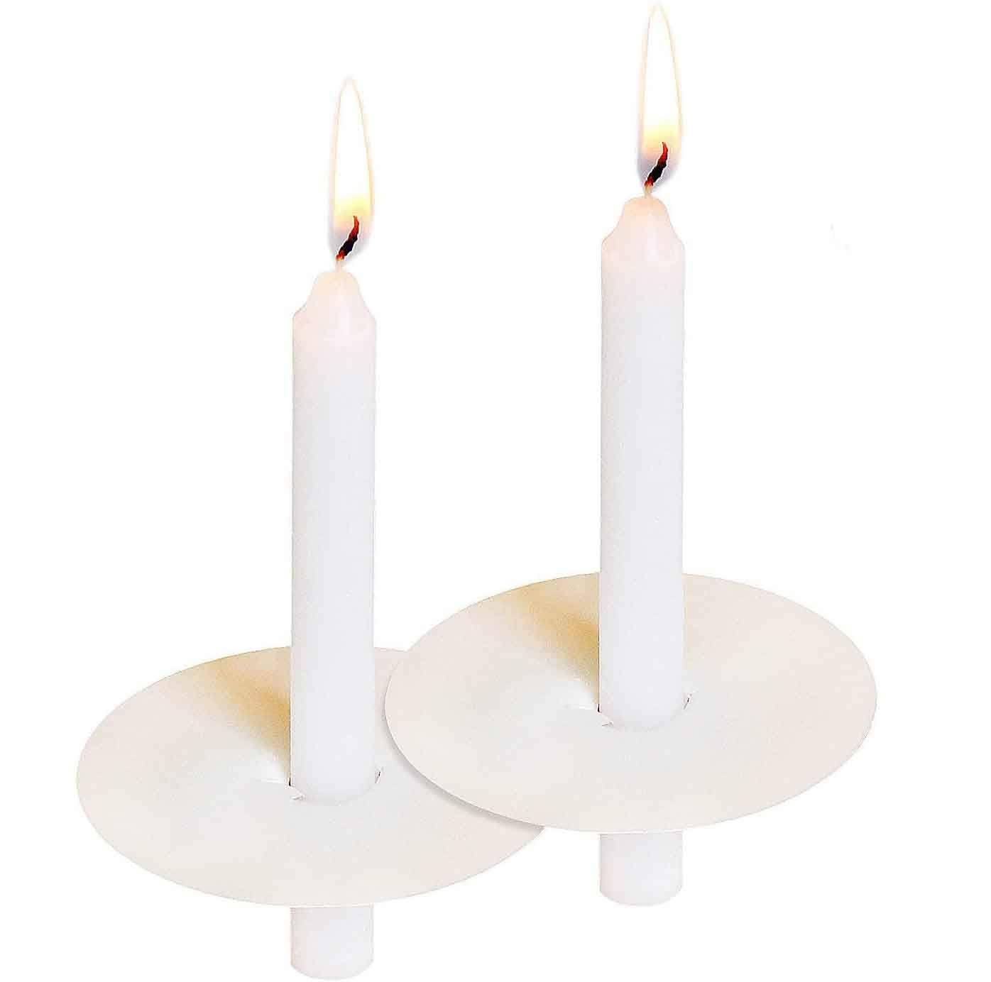 Church Candles with Drip Protectors, Box of 50 Candles, Devotional Candlelight Vigil Service Taper Candles, Smokeless,Unscented White 5" X 1/2"