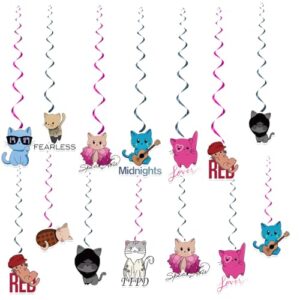 singer party decorations hanging swirls, cat music album party decorations singer birthday party supplies hanging swirls for fans birthday party decorations cutouts