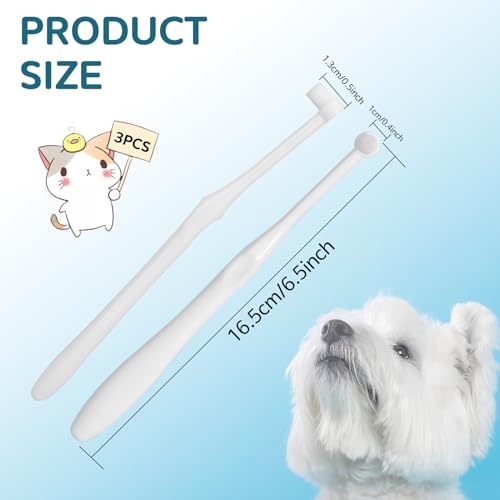 KALIONE 3Pcs Soft Cat Toothbrush Soft Bristle Dog Toothbrushes Nano Pet Dental Care Oral Hygiene Toothbrush for Sensitive Pet Teeth Gums, Puppy Kitten Toothbrush