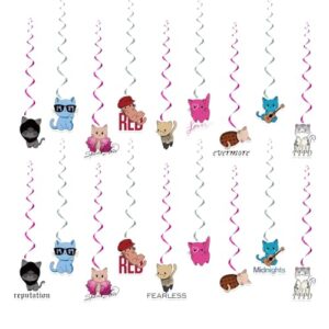 Singer Party Decorations Hanging Swirls, Cat Music Album Party Decorations Singer Birthday Party Supplies Hanging Swirls for Fans Birthday Party Decorations Cutouts