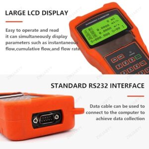 ZWJABYY Ultrasonic Flow Meter TUF-2000H Liquid Water Flow Control Meter Flowmeter Counter LCD Display,with TS-2/TM-1/TL-1 Clamp-on Transducers DN15-DN6000mm,DN50-DN700