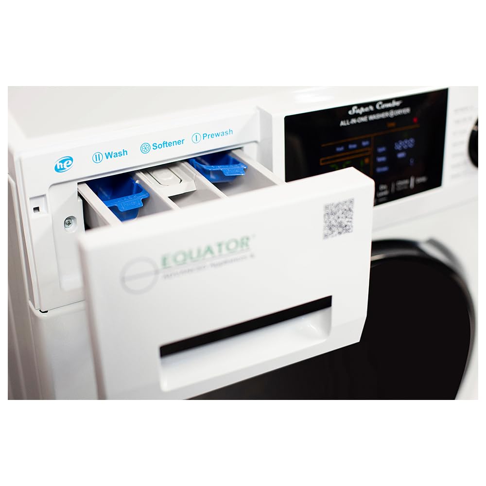 Equator All-in-One Washer Dryer VENTED-DRY 30% FASTER than Condense 15lb 110V in White