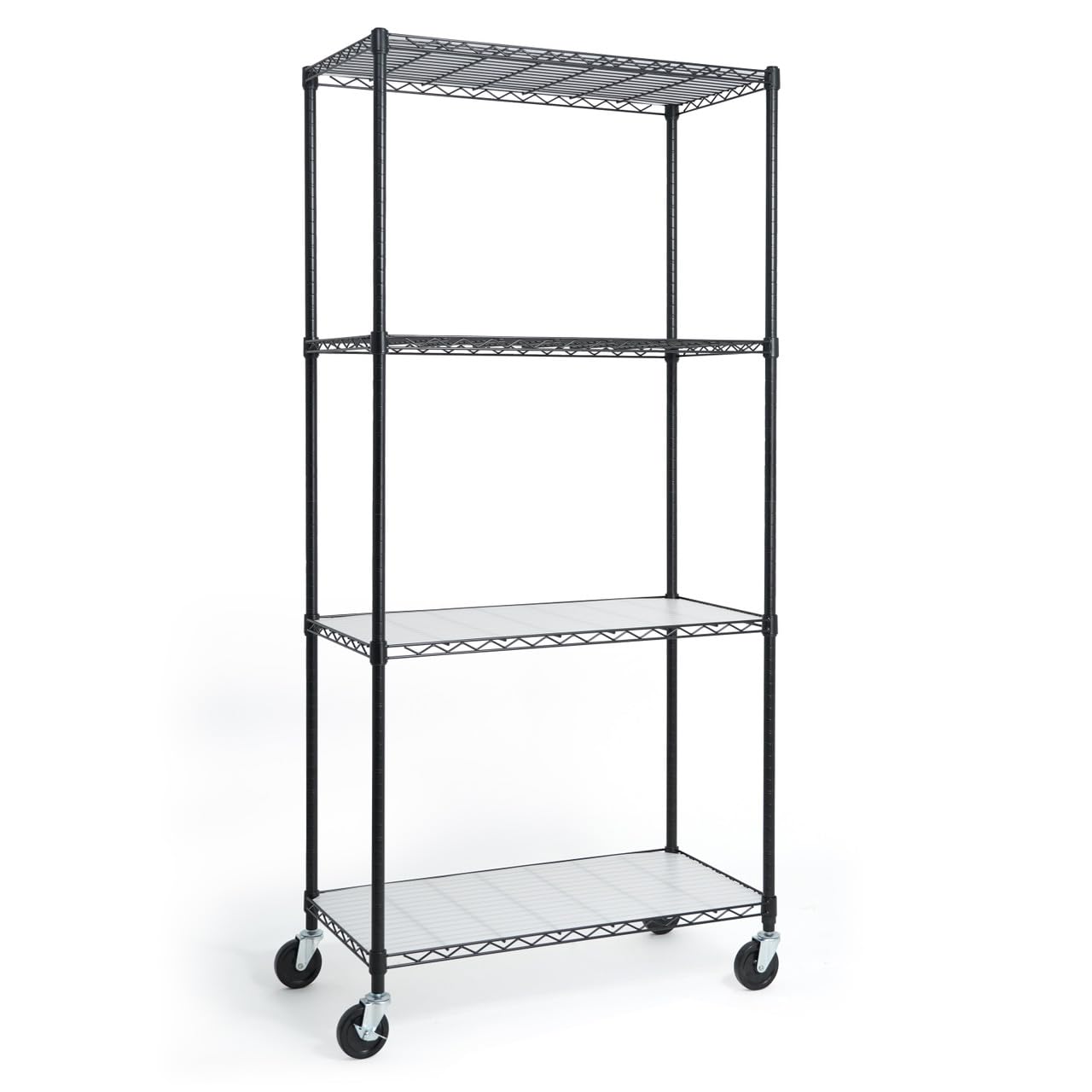 CAPHAUS NSF Commercial Heavy Duty Adjustable Wire Shelving Wheels, Liners, Leveling Feet, Storage Metal Shelf, Basement Garage Shelving Storage, Utility Wire Rack Storage Shelving 36 x 18 x 76 4-Tier