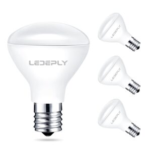 ledeply r14 led bulb, 4w=40w, dimmable, e17 base, mini led reflector floodlight bulb, 400 lumens, 2700k warm white, 4 pack