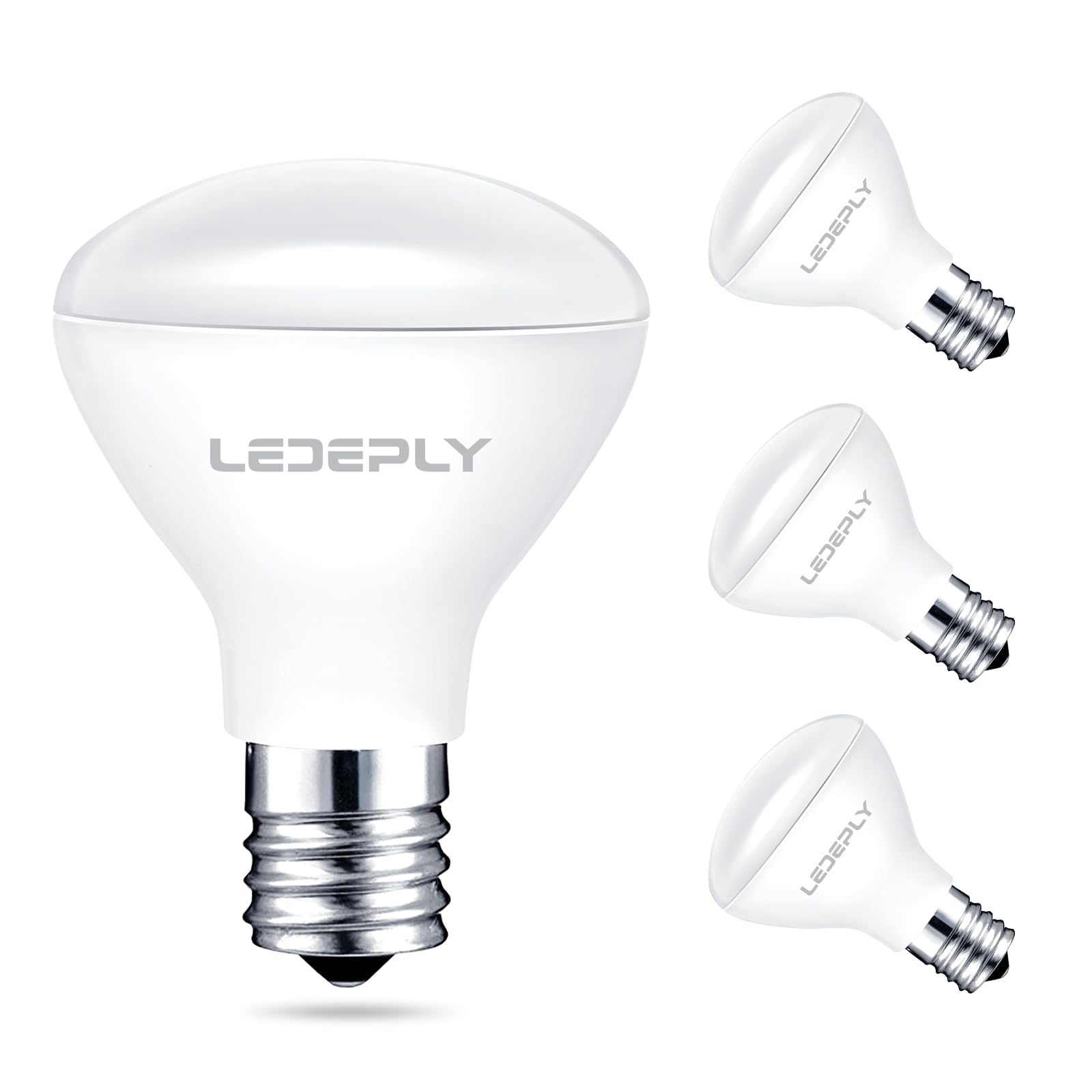 LEDEPLY R14 LED Bulb, 4W=40W, Dimmable, E17 Base, Mini LED Reflector Floodlight Bulb, 400 Lumens, 2700K Warm White, 4 Pack