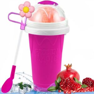 leuaxmy Slushie Cup Slushy Maker Cup Frozen Magic Squeeze,Slushy Cup TIK TOK Cool Stuff for Smoothies Drinks Juices and Soda - Homemade DIY Ice Cream(pink, large)