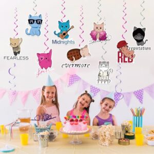 Singer Party Decorations Hanging Swirls, Cat Music Album Party Decorations Singer Birthday Party Supplies Hanging Swirls for Fans Birthday Party Decorations Cutouts