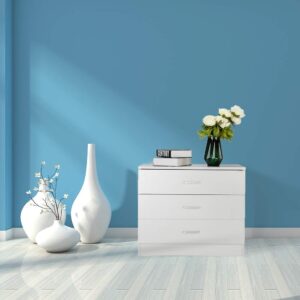 Zimtown 3 Drawer White Dresser for Bedroom, Small Chests of Drawers Modern Nightstand, Dresser Chest with 3 Storage Drawers, Dressers for Nursery, Hallway, Living Room, Closet