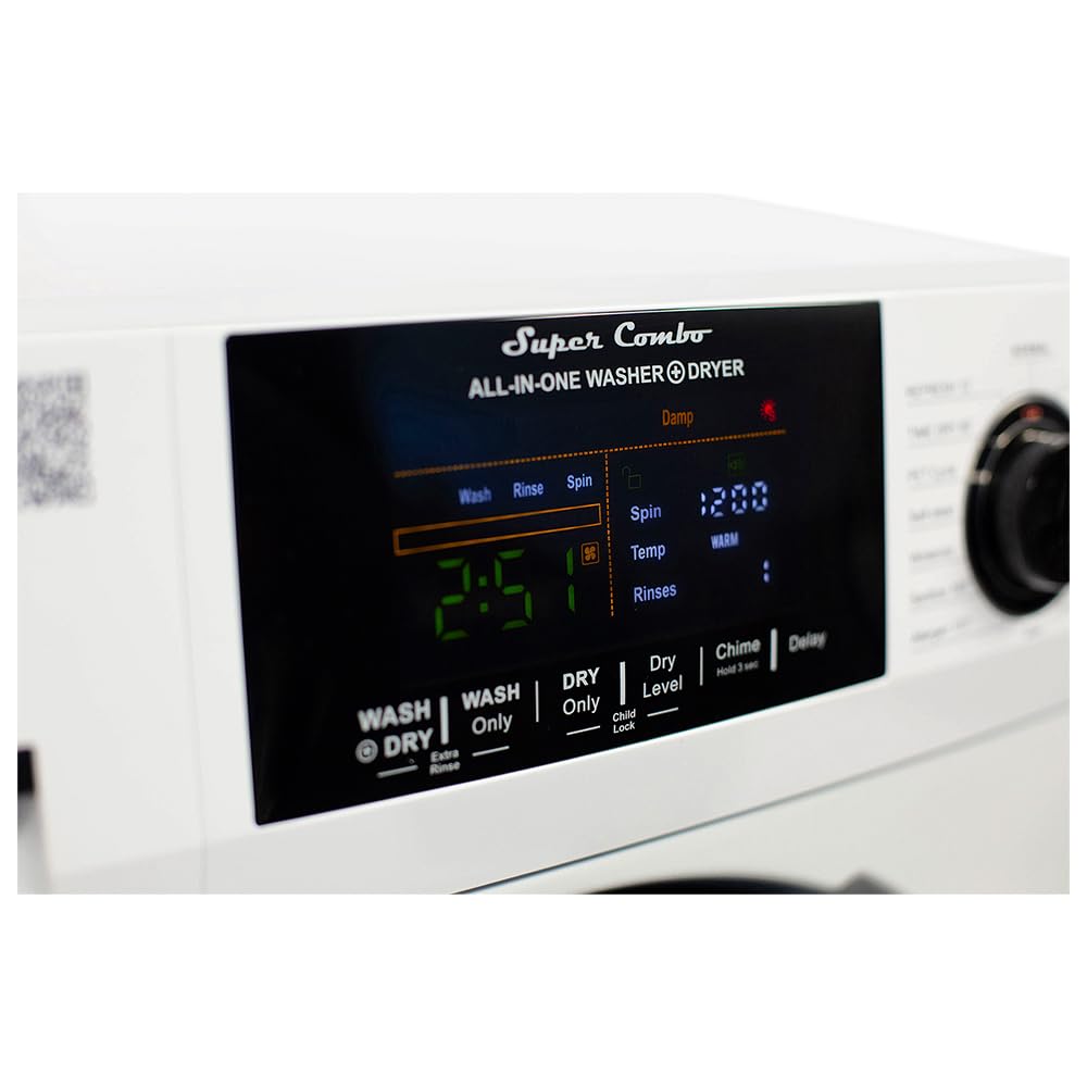 Equator All-in-One Washer Dryer VENTED-DRY 30% FASTER than Condense 15lb 110V in White