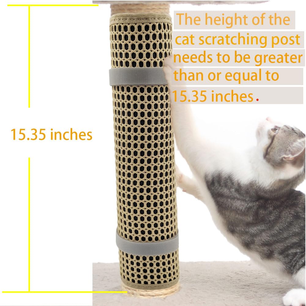 Cat Nail File Scratcher Wrapped Around a Cat Scratching Post, Cat Scratch That Files Nails with 80 Aluminum Oxide Grit, Cat Nail File Can Help to Trim Cat's Nails and Protect Scratch Post