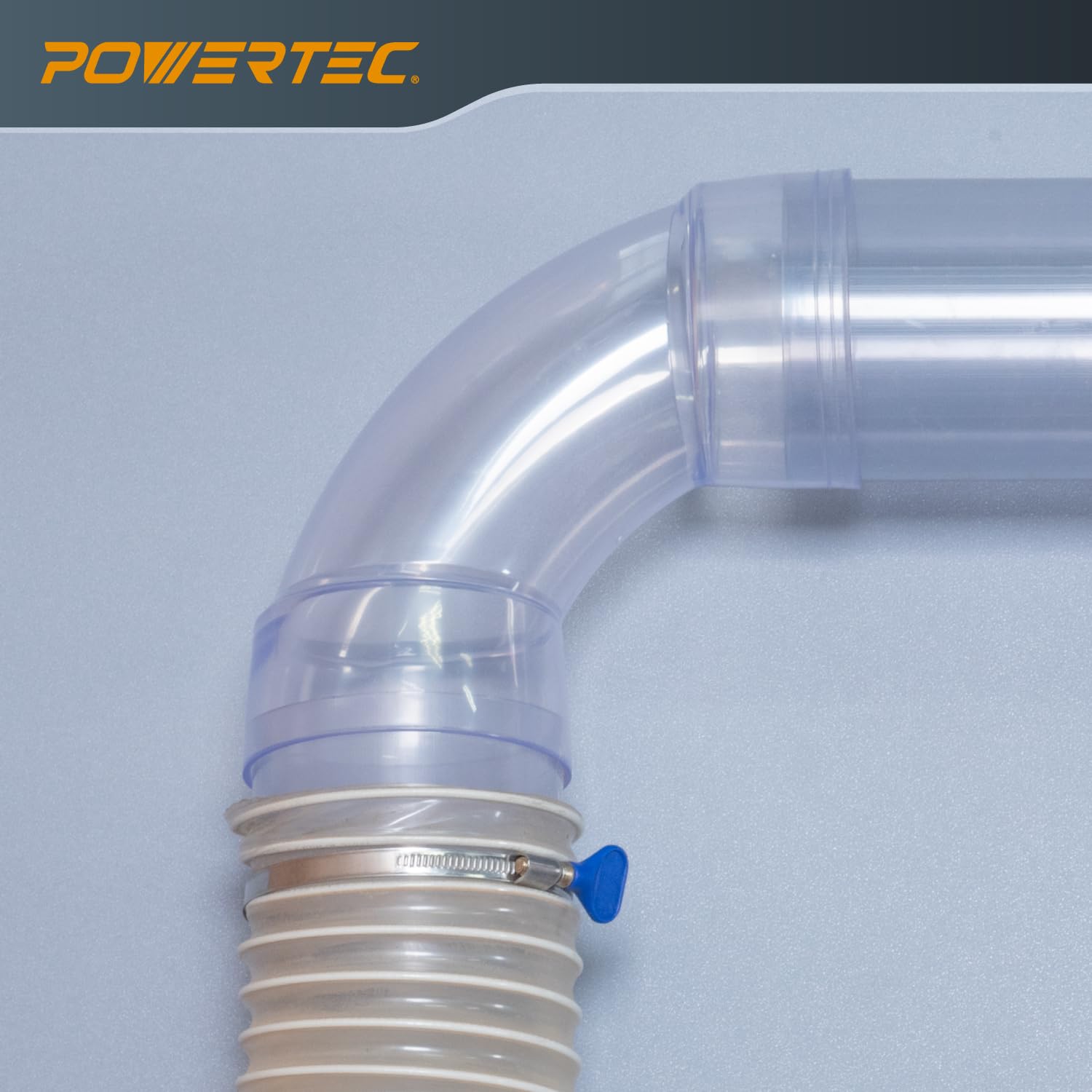 POWERTEC 70306 4 Inch Dust Collection Fittings Network with Dust Hose Splice, Blast Gates, Pipes, 90-Degree Elbow Connector, Y-fittings, Mounting Brackets