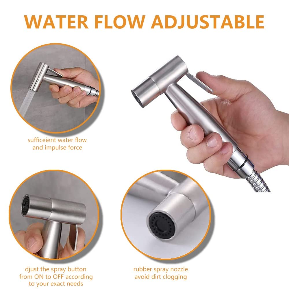 Handheld Toilet Bidet Sprayer Set Kit Stainless Steel Hand Faucet for Bathroom Shower Head Self Cleaning