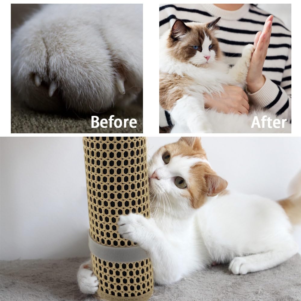 Cat Nail File Scratcher Wrapped Around a Cat Scratching Post, Cat Scratch That Files Nails with 80 Aluminum Oxide Grit, Cat Nail File Can Help to Trim Cat's Nails and Protect Scratch Post