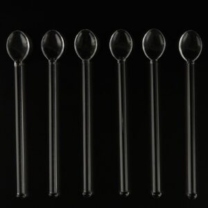 10Pcs Clear Glass Spoons,Heat Resistant Glass Teaspoons,5.8inch Mini Coffee Stirring Spoon,for Cold Drink Yogurt Cocktail Desserts Ice Cream Appetizers