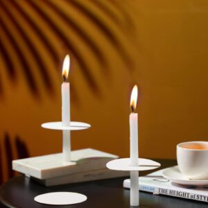 Church Candles with Drip Protectors, Box of 50 Candles, Devotional Candlelight Vigil Service Taper Candles, Smokeless,Unscented White 5" X 1/2"