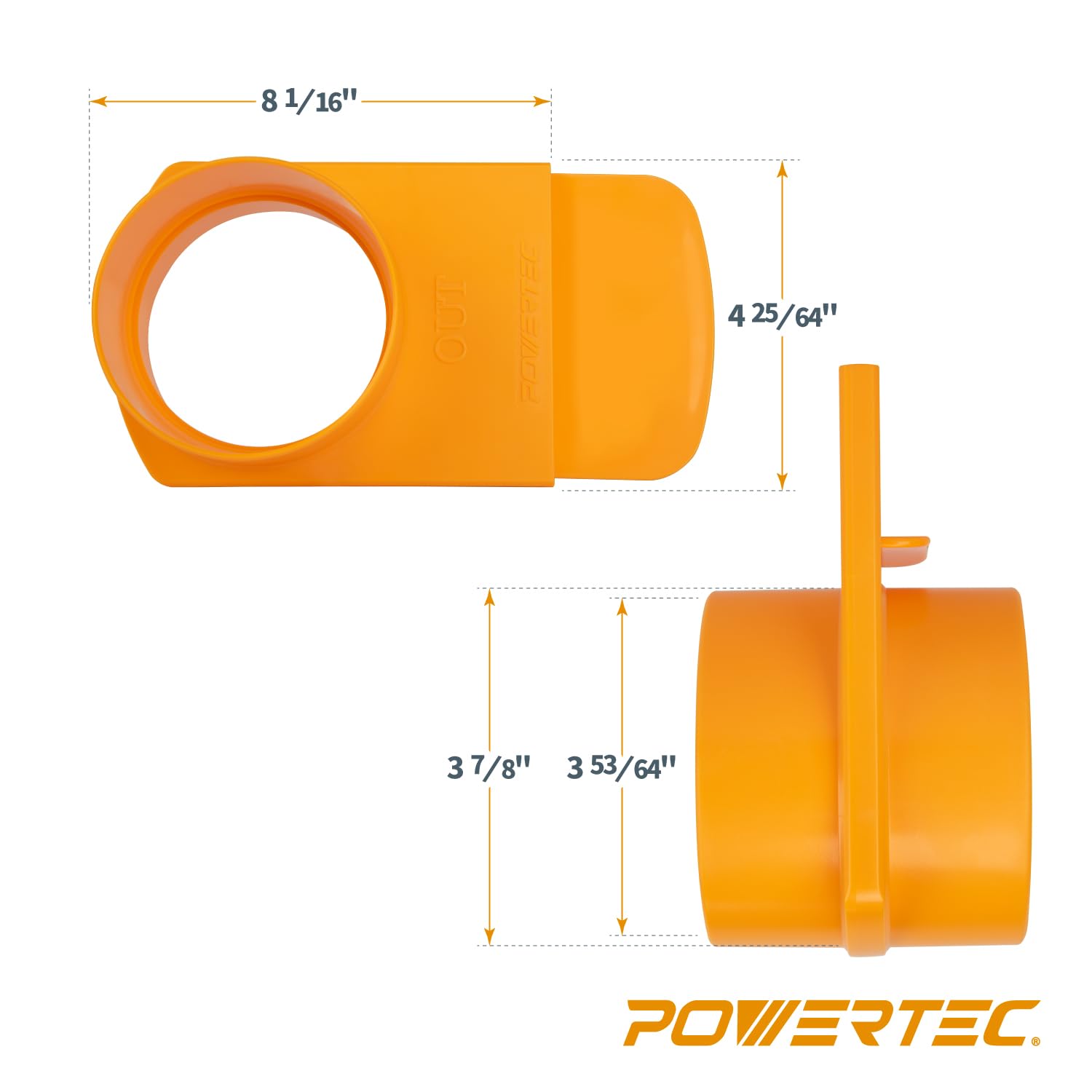 POWERTEC 70306 4 Inch Dust Collection Fittings Network with Dust Hose Splice, Blast Gates, Pipes, 90-Degree Elbow Connector, Y-fittings, Mounting Brackets