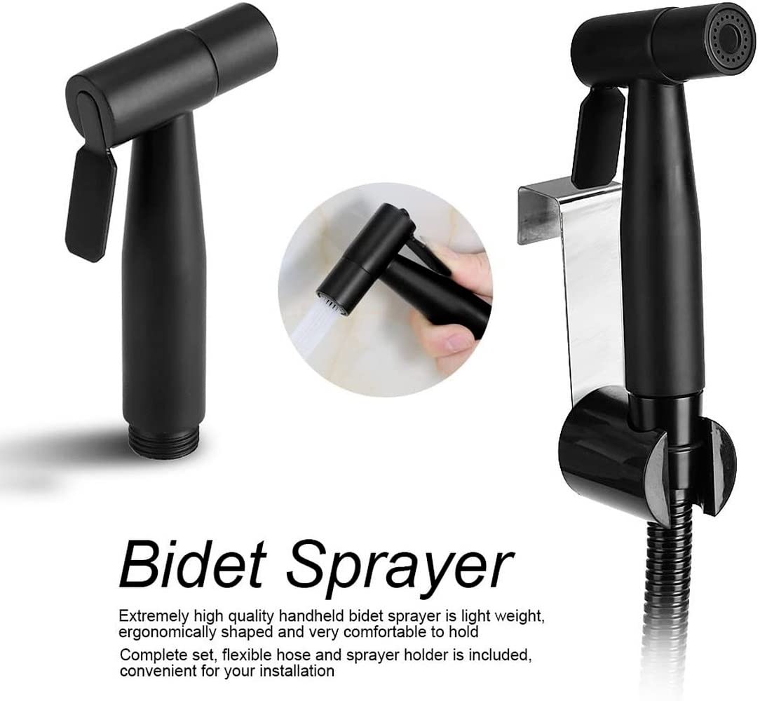 Black Toilet Bidet Sprayer Kit Set Hand Hold Stainless Steel for Bathroom Personal Cleanse Faucet (Color : D) (E)