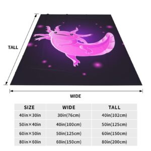 Axolotl Blanket Cute Pink Axolotl Fish Blanket Throw Bedding Room Decor Flannel Blankets for Boys Girls for Sofa Couch Living Room Bed Camping Travel 60"x50" Axolotl Decor Stickers Black Background