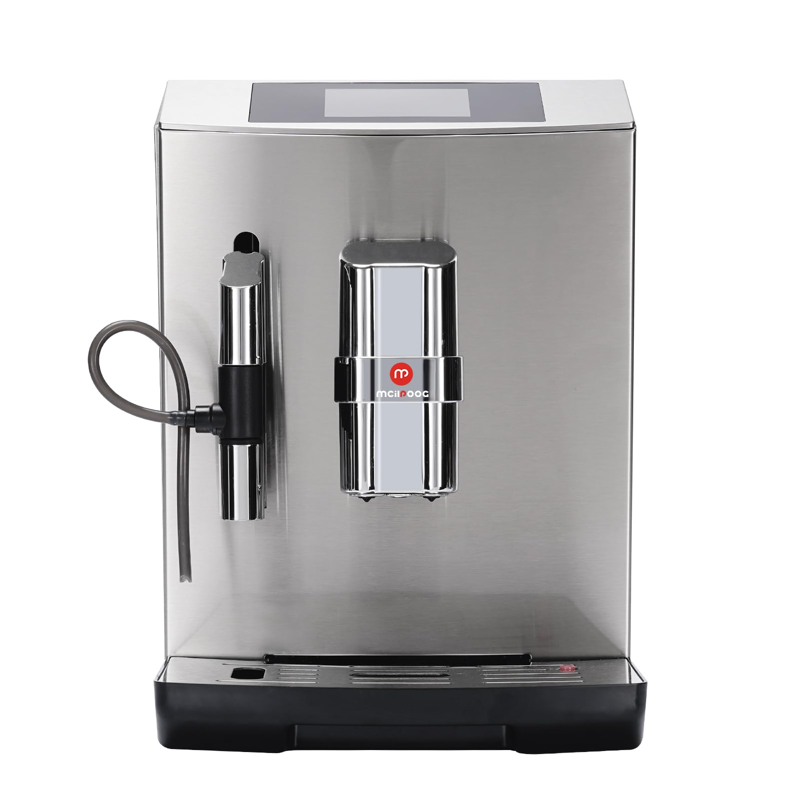 Mcilpoog WS-S7 Fully Automatic Espresso Coffee Machine, Silver Full Metal, Super Automatic Espresso Machine with Milk, Americano, Latte, Cappuccino, Hot Water