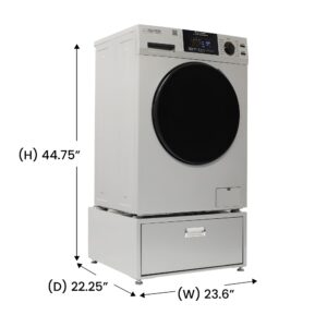 Equator Combo Washer Dryer VENTED-DRY 30% Faster than Condense 110V 15lb 1400RPM + Pedestal ADA (Silver)