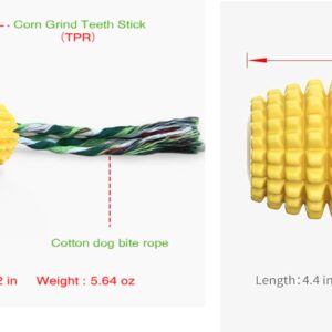 Generic Dog Chew Toys for Aggressive Chewers – 2 Pcs Set Indestructible Tough Durable Squeaky Interactive Dog Corn Stick Toys for Small Medium Large Pet Super Fun Puppy Teeth Chew, Yellow