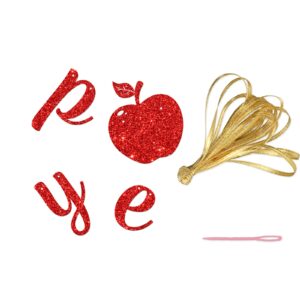 Maicaiffe Apple of Our Eye Banner - Baby Shower Gender Reveal Party Decor - Fruit Theme Apple 1st Birthday Party Decorations, Red Glitter