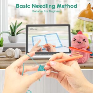 Faircosy Dinosaur Crochet Kit for Beginners: 2PCS Crochet Animal Kits for Kids & Adults - Learn to Crocheting Cute Amigurumi Starter Kit with Written Pattern & Video Tutorials (40%+ Yarn Extra)