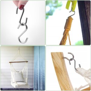 Dreecy 12 Pack Stainless Steel Heavy Duty S Hooks for Hanging, 2 Inch Small S Hooks,Thick S Hooks for Hanging Hammocks Plants Chain Hardware Bird Feeders Garden Tools Pots Pans