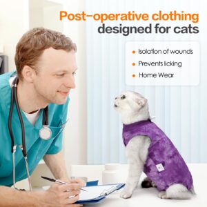 Cat Recovery Suit for Spay Cat Onesie for Cats After Surgery, Breathable Cat Surgery Recovery Suit Female Male Surgical Spay Suit, Kitten Recovery Suit E Collar Alternative Anti Licking Wounds, Large