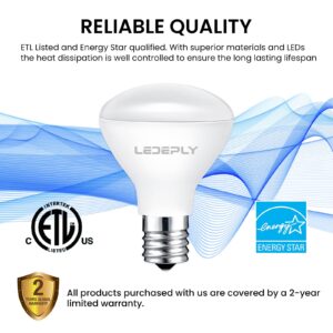 LEDEPLY R14 LED Bulb, 4W=40W, Dimmable, E17 Base, Mini LED Reflector Floodlight Bulb, 400 Lumens, 2700K Warm White, 4 Pack