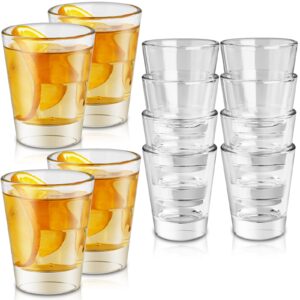 leyu shot glasses set of 12, clear small shot glass for whiskey tequila vodka, 1.5oz mini glassware cups with heavy base - stackable