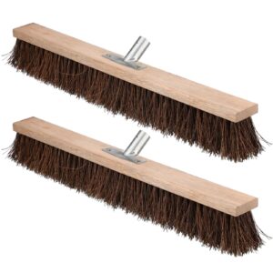 filltouch 2 pcs push broom head large outdoor push broom heavy duty broom for garage driveway cleaning, farmhouse animals sheep cow back scratcher (24 x 4 inch)