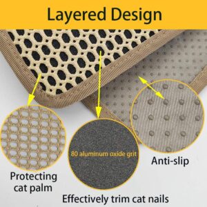 Cat Nail File Scratcher Wrapped Around a Cat Scratching Post, Cat Scratch That Files Nails with 80 Aluminum Oxide Grit, Cat Nail File Can Help to Trim Cat's Nails and Protect Scratch Post