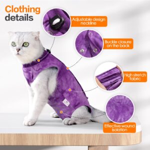 Cat Recovery Suit for Spay Cat Onesie for Cats After Surgery, Breathable Cat Surgery Recovery Suit Female Male Surgical Spay Suit, Kitten Recovery Suit E Collar Alternative Anti Licking Wounds, Large