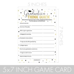 DISTINCTIVS Graduation Party Game Bundle: Mascot Match-Up & Think Quick - Class of 2025, 25 Count Grad Party Supplies