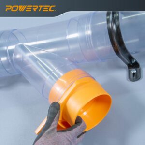 POWERTEC 70306 4 Inch Dust Collection Fittings Network with Dust Hose Splice, Blast Gates, Pipes, 90-Degree Elbow Connector, Y-fittings, Mounting Brackets