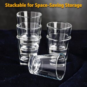 LEYU Shot Glasses Set of 12, Clear Small Shot Glass for Whiskey Tequila Vodka, 1.5oz Mini Glassware Cups With Heavy Base - Stackable