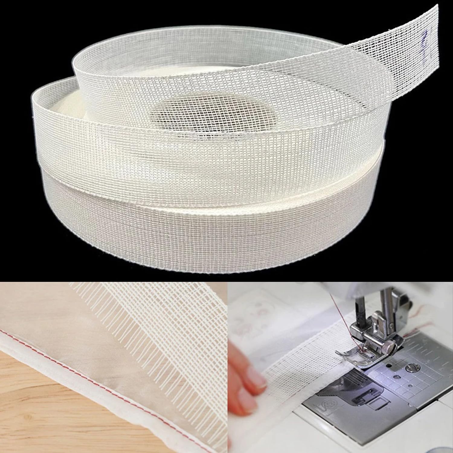 ArrErr 2 Yards Fishbone Boning Lining 3.5cm Width Cloth Webbing Strap Support Tape for Wedding Dress Edge Sewing DIY Skirts Corset Vest Bodice Bustier Fabric, beige, AE-117