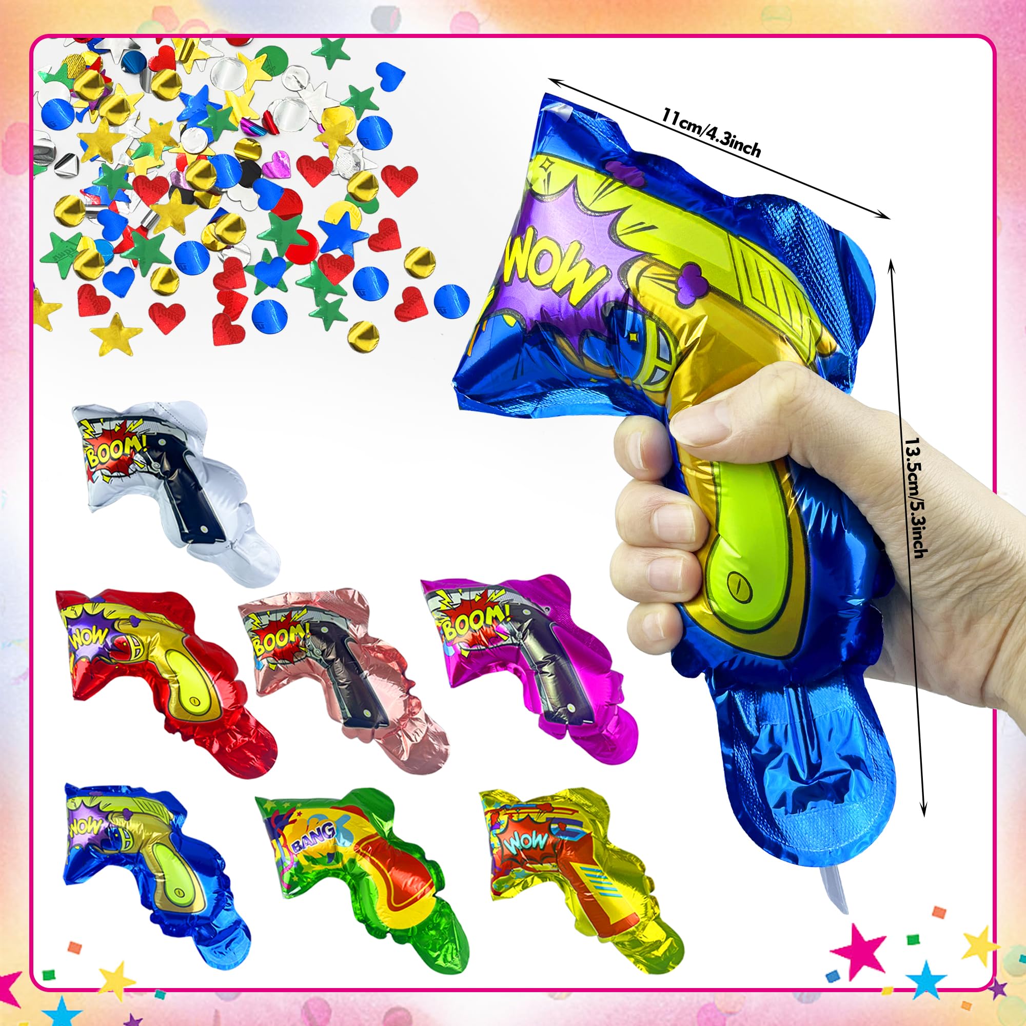 24PCS Colorful Handheld Confetti Poppers Multicolor Confetti Cannons for Birthday Baby Shower Graduation Wedding Celebration Party Supplies