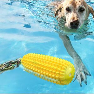 Generic Dog Chew Toys for Aggressive Chewers – 2 Pcs Set Indestructible Tough Durable Squeaky Interactive Dog Corn Stick Toys for Small Medium Large Pet Super Fun Puppy Teeth Chew, Yellow