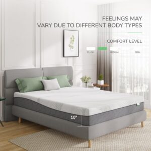 Novilla Full Size Mattress in a Box, 10 Inch Gel Memory Foam Mattress, Plush Mattress Full Size for Pressure Relief & Relaxing Sleep, CertiPUR-US Certified, Bed in a Box, Soft and Supportive