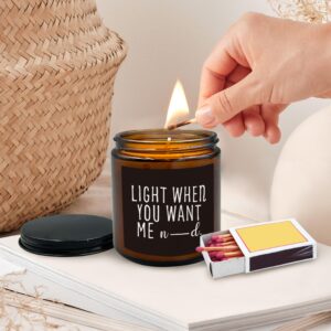 HIWX Light When You Want Me Candle, Anniversary Birthday Couple Gifts for Women Men Him, Funny Couples Valentines Day Soy Candles for Home Scented, Lavender,Vetiver,Sandalwood Scented Candle 8oz Jar