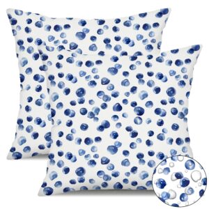 dfxsz outdoor pillow covers 16x16 inch set of 2 blue polka dot decor waterproof throw pillow covers farmhouse outdoor waterproof pillow covers decor for patio funiture garden sofa couch