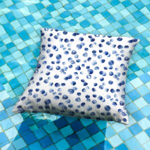 DFXSZ Outdoor Pillow Covers 16x16 Inch Set of 2 Blue Polka Dot Decor Waterproof Throw Pillow Covers Farmhouse Outdoor Waterproof Pillow Covers Decor for Patio Funiture Garden Sofa Couch